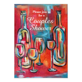 Wine Couples Wedding Shower Party Card