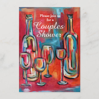 Wine Couples Wedding Shower Party Invitation