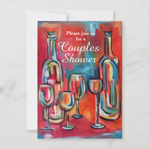 Wine Couples Wedding Shower Party Invitation