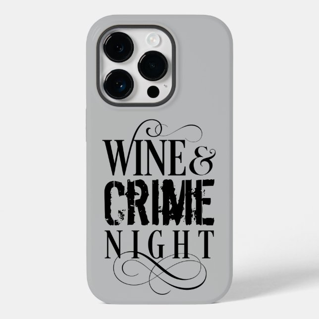 Wine & Crime Night - funny true crime Case-Mate iP iPhone Case (Back)
