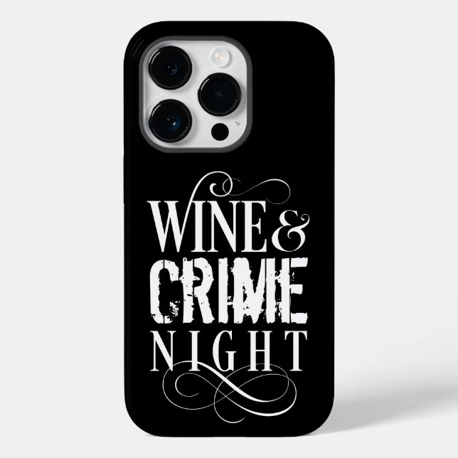 Wine & Crime Night - funny true crime Case-Mate iPhone Case (Back)