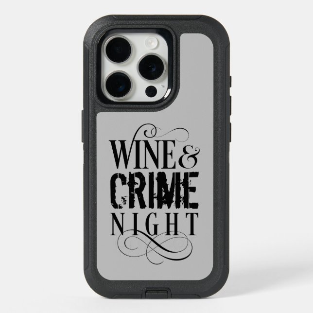 Wine & Crime Night - funny true crime OtterBox iPh iPhone 15 Pro Case (Back)