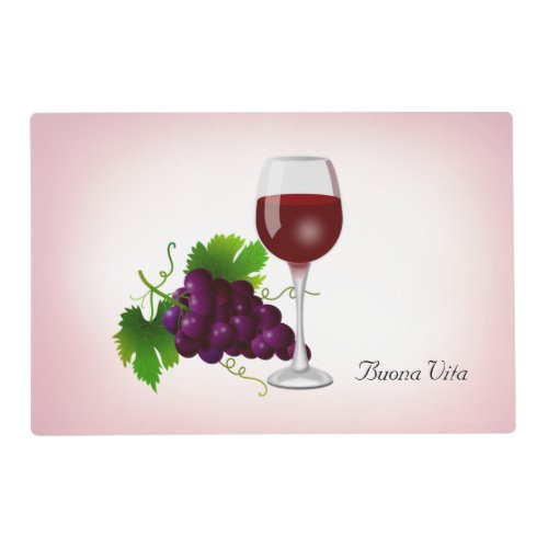 Wine Cup and Fruit on Rose Gold Gradient Placemat