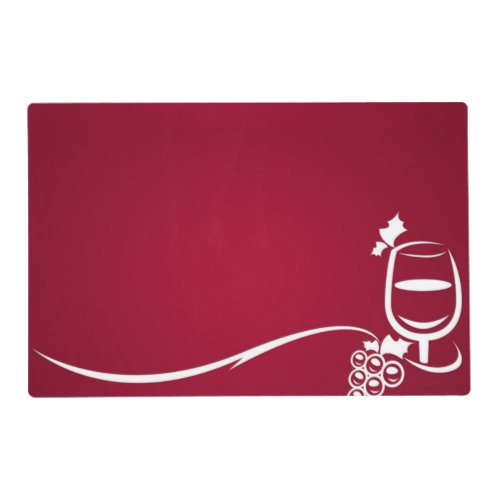 Wine Cup and Grapes on Burgundy Placemat