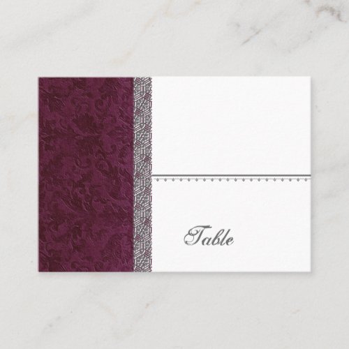 Wine Damask Place Card _ Wedding Party