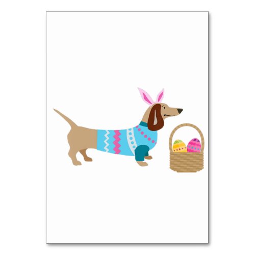 Wine Daschund Easter Doxie Table Number