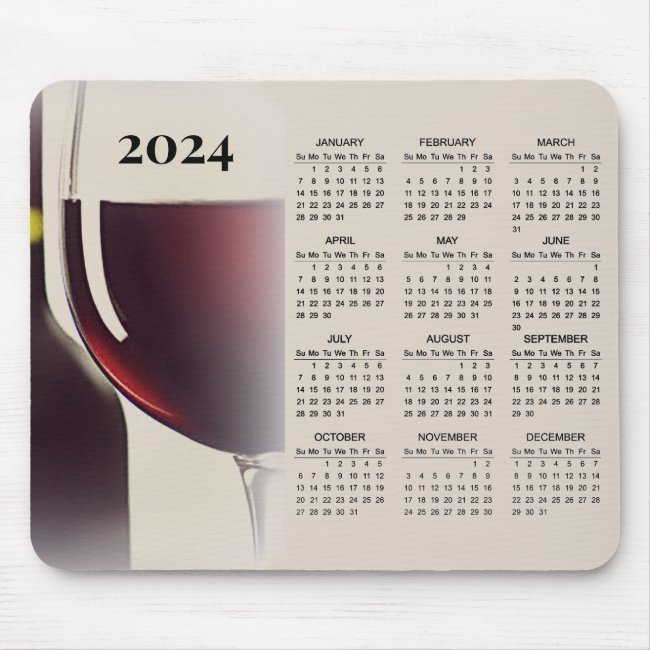 Wine Design 2024 Calendar Mousepad