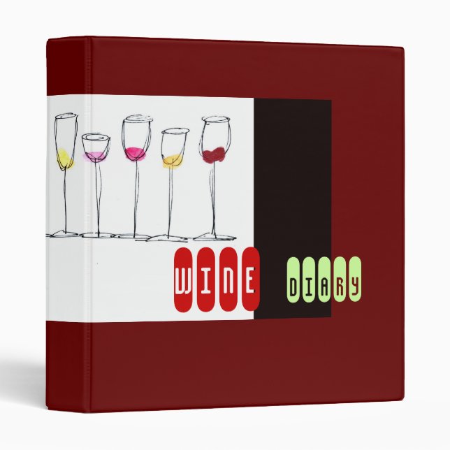 Wine Diary Journal 3 Ring Binder (Front/Spine)