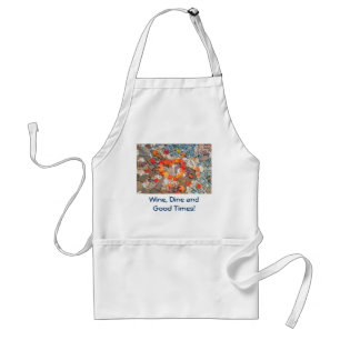 Wine Dine Good Times aprons Heart Autumn Leaves