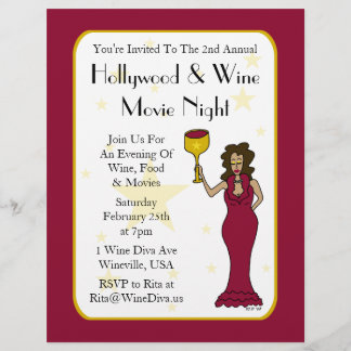 Wine Diva Custom Movie Night Event Flyer