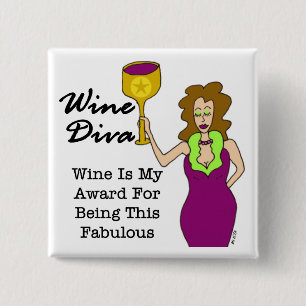 Wine Diva "Fabulous" Button