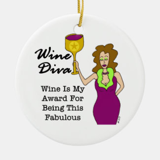 Wine Diva "Fabulous" Ceramic Ornament