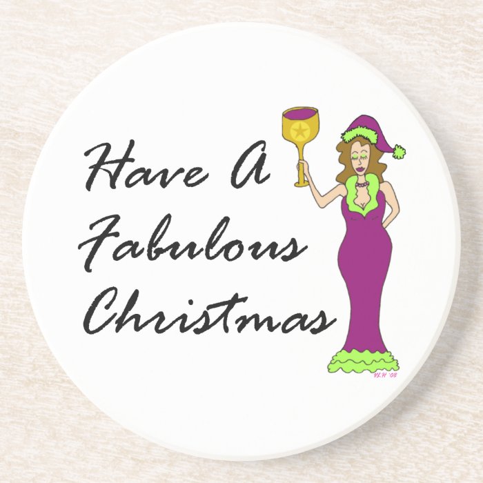 Wine Diva Fabulous Christmas Beverage Coasters