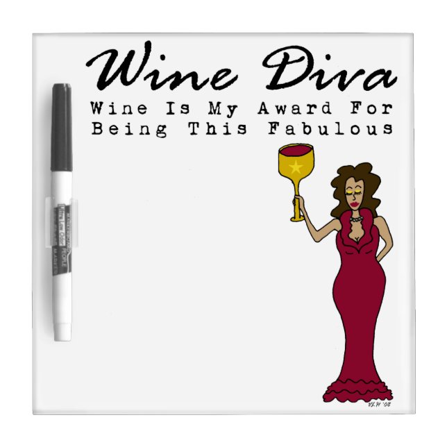 Wine Diva "Fabulous" Small Dry Erase Board (Front)
