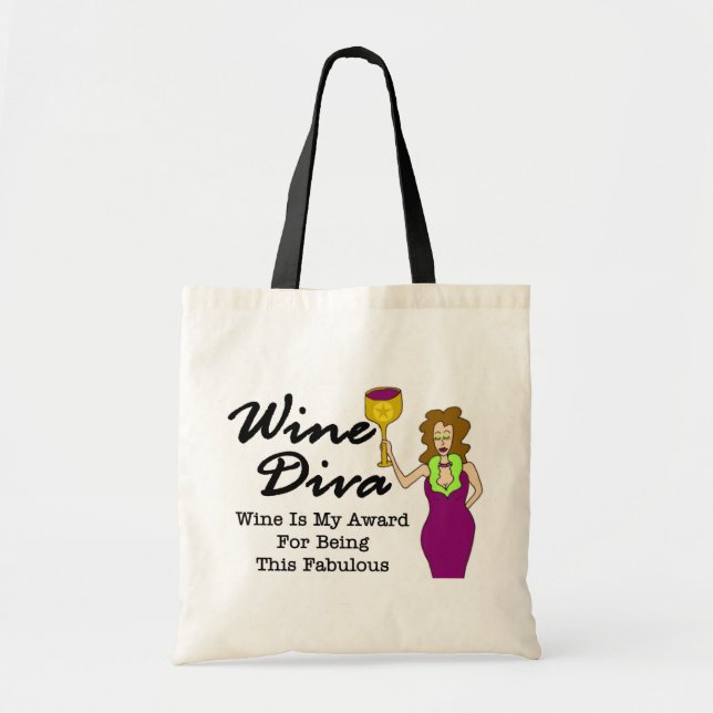 Wine Diva "Fabulous" Tote Bag (Front)