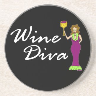 Wine Diva Fabulously Dark coaster