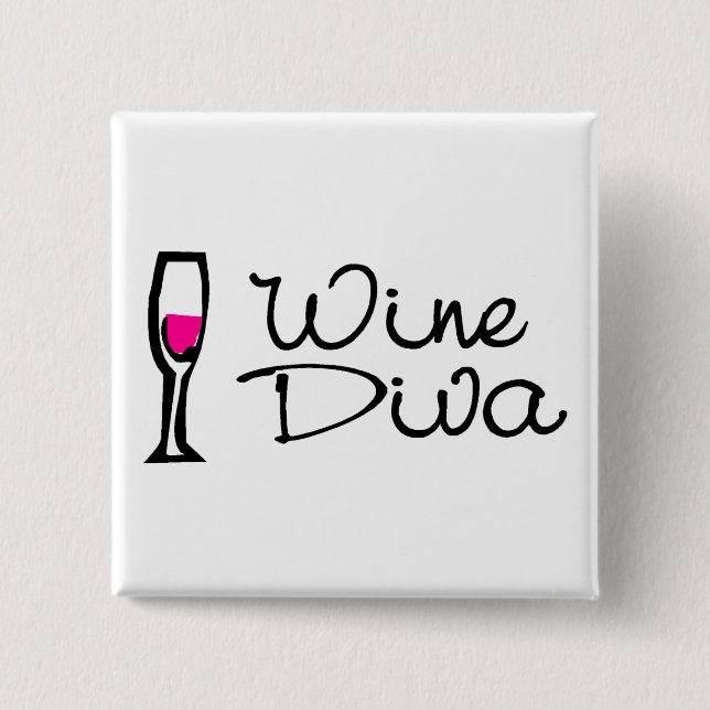 Wine Diva Pinback Button (Front)