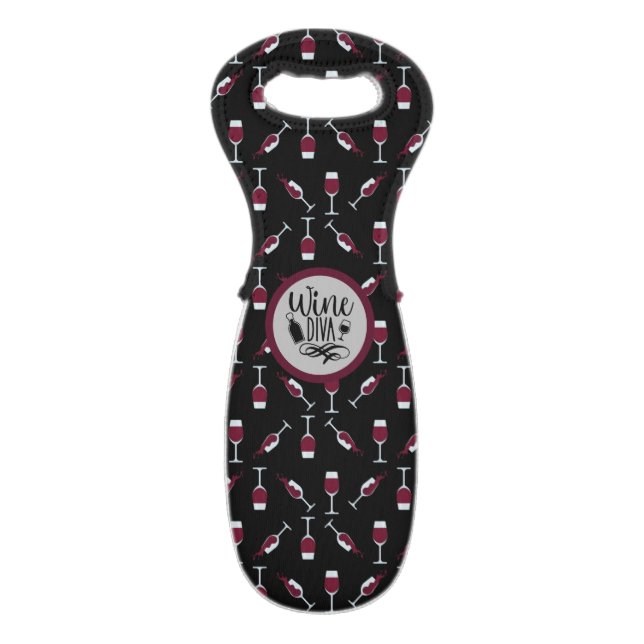 Wine Diva Wine Goblet Pattern Bag (Front Flat)
