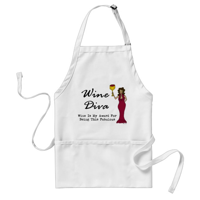 Wine Diva "Wine Is My Award For Being Fabulous" Adult Apron (Front)
