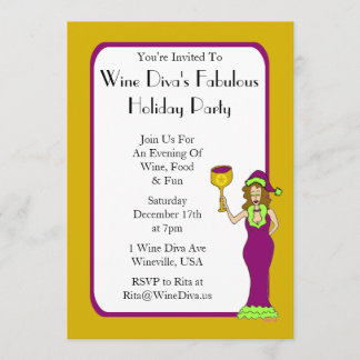 Wine Diva's Fabulous Holiday Party Invitation