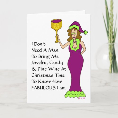 Wine Divas Just The Wine Fabulous Christmas Holiday Card