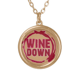 "Wine Down" Gold Plated Necklace