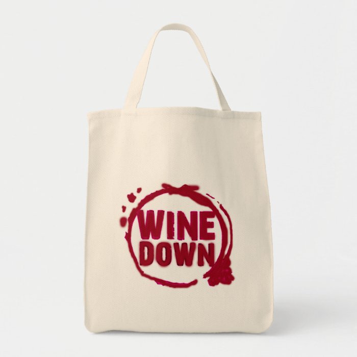 "WINE DOWN".WINE STAIN DESIGN CANVAS BAGS