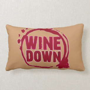 "Wine Down" wine stain print Lumbar Pillow