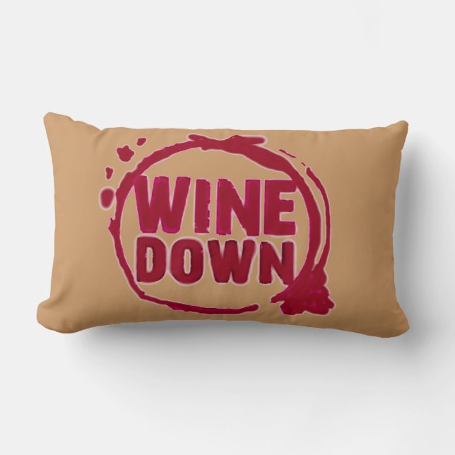 "Wine Down" wine stain print Lumbar Pillow (Front)