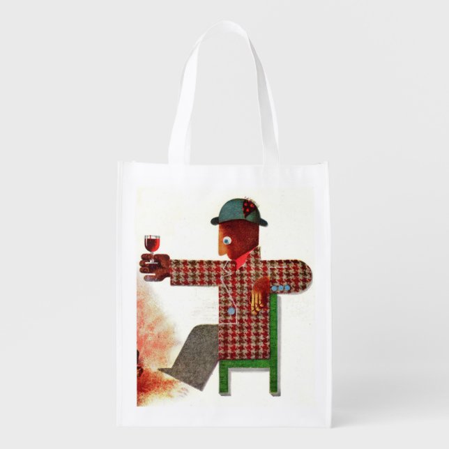 wine drinker AKA oenophile Grocery Bag (Front)