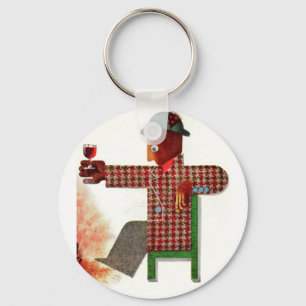 wine drinker AKA oenophile Keychain