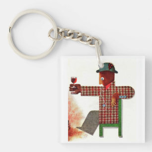 wine drinker AKA oenophile Keychain