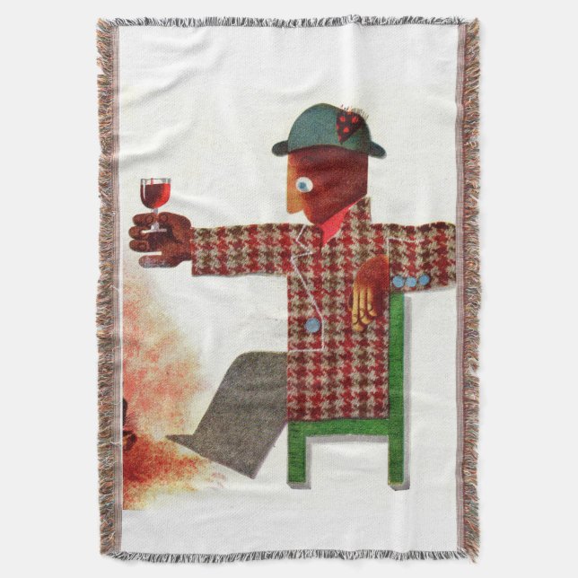 wine drinker AKA oenophile Throw Blanket (Front Vertical)