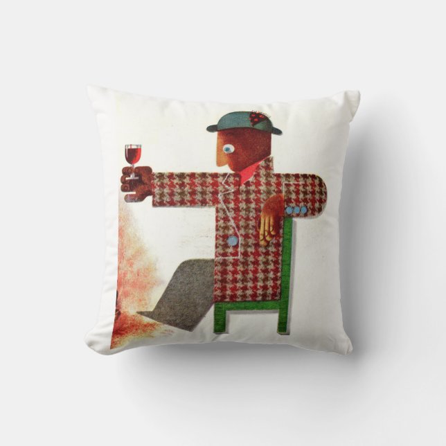wine drinker AKA oenophile Throw Pillow (Front)
