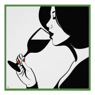 Wine Drinker Glossy Poster