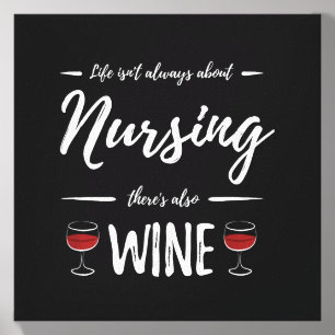 Wine Drinker Nursing Shirt Funny Nurse Gift Canvas Photo Tile