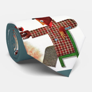wine drinker print neck tie
