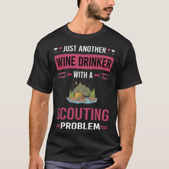 Wine Drinker Scouting Scout Scouts T-Shirt (Front)