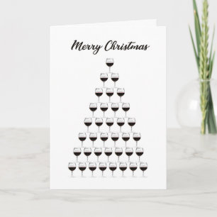 Wine Drinkers Christmas Tree Holiday Card