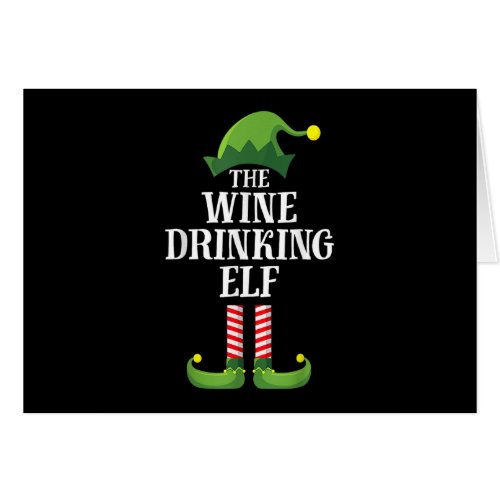 Wine Drinking Elf Matching Family Group Christmas