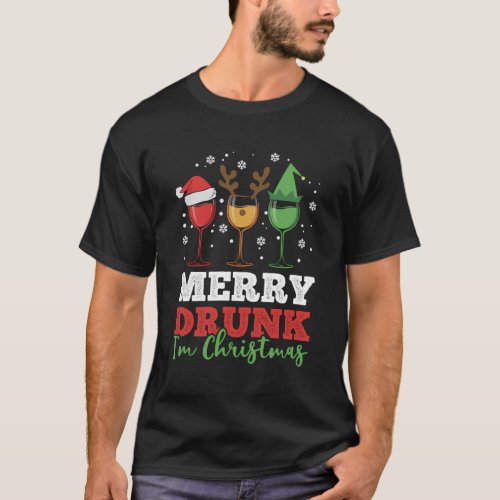 Wine Drinking Pajama Merry Drunk IM T_Shirt