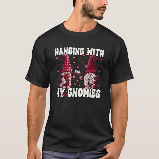 Wine Drunk Gnome Couple Loves Hanging With My Gnom T-Shirt (Front)