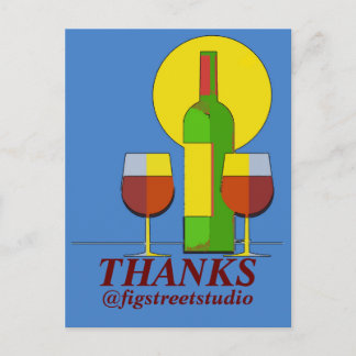 Wine, edit text postcard
