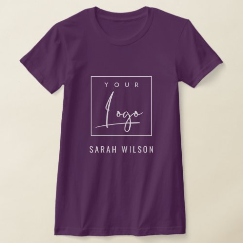 Wine Eggplant Business Add Your Logo With Name T_Shirt