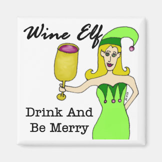 Wine Elf Fridge Magnet