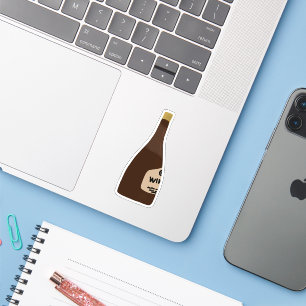 Wine Enthusiast Brown Bottle Sommelier Gift Sticker