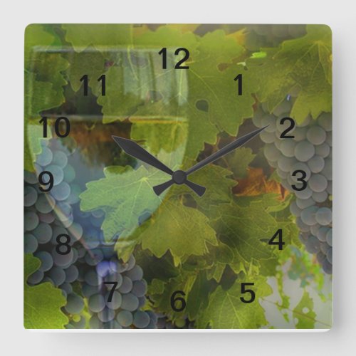 Wine Enthusiast Square Wall Clock