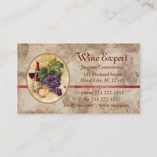 Customizable Wine Expert Business Card Templates