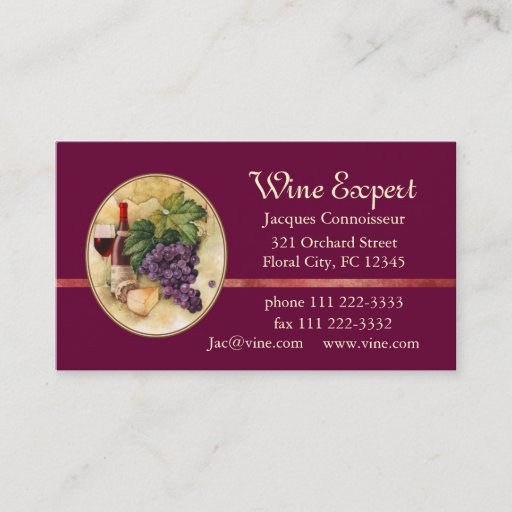 Customizable Wine Expert Business Card Templates