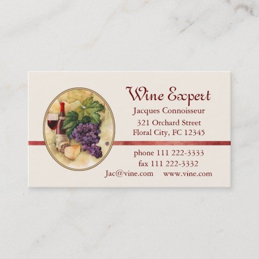 Customizable Wine Expert Business Card Template